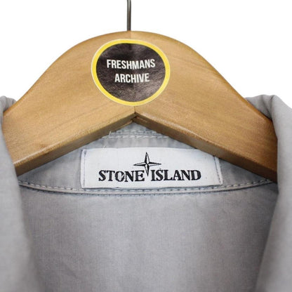Stone Island AW 2021 Grey Full Zip Cotton Overshirt Jacket