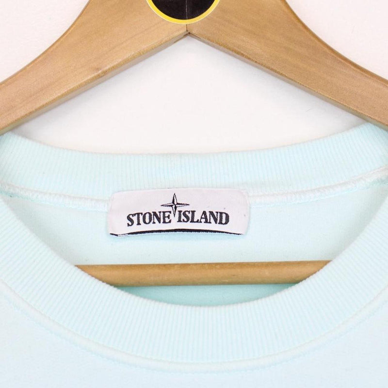 Stone Island AW 2021 Light Blue Cotton Sweatshirt Jumper