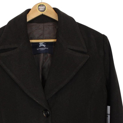 Vintage Burberry London Brown Wool Blend Coat