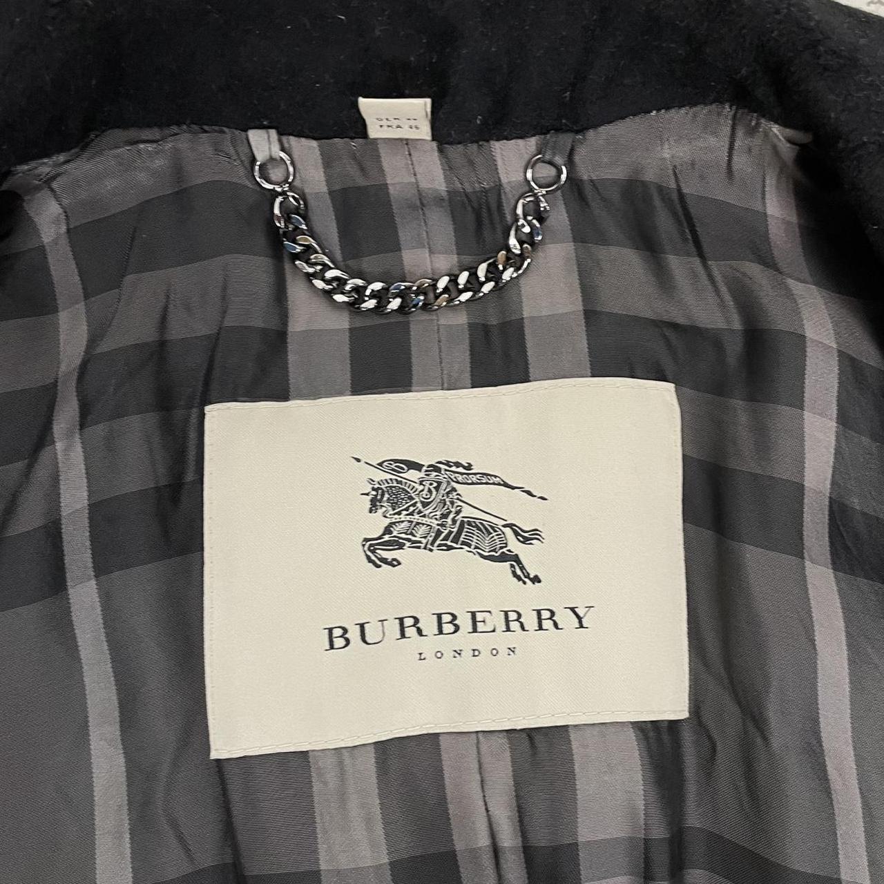 Burberry Black Nova Check Double Breasted Belted Cashmere Wool Trench Coat