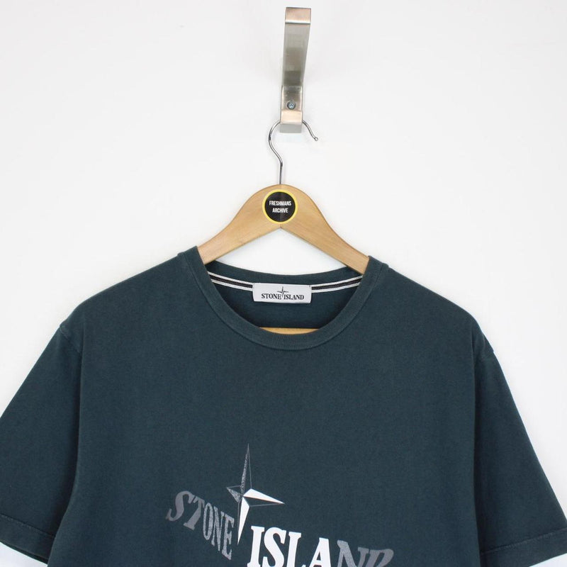 Stone Island Petrol Green Short Sleeve Logo Print Cotton T-Shirt