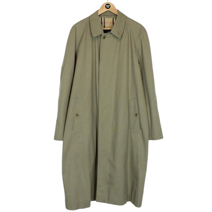 Vintage Burberry London Khaki Green Single Breasted Trench Coat