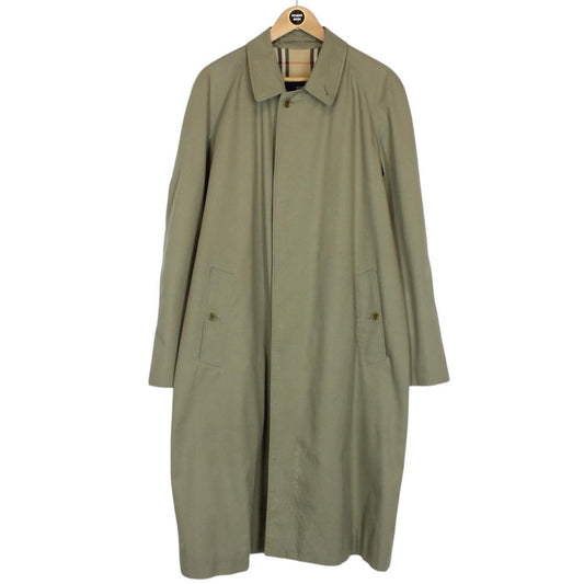 Vintage Burberry London Khaki Green Single Breasted Trench Coat