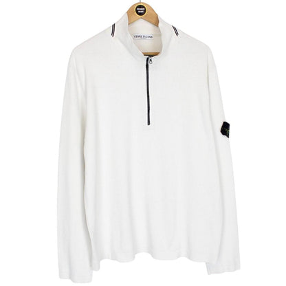 Vintage Stone Island SS 2007 White Cotton Knit 1/4 Zip Jumper