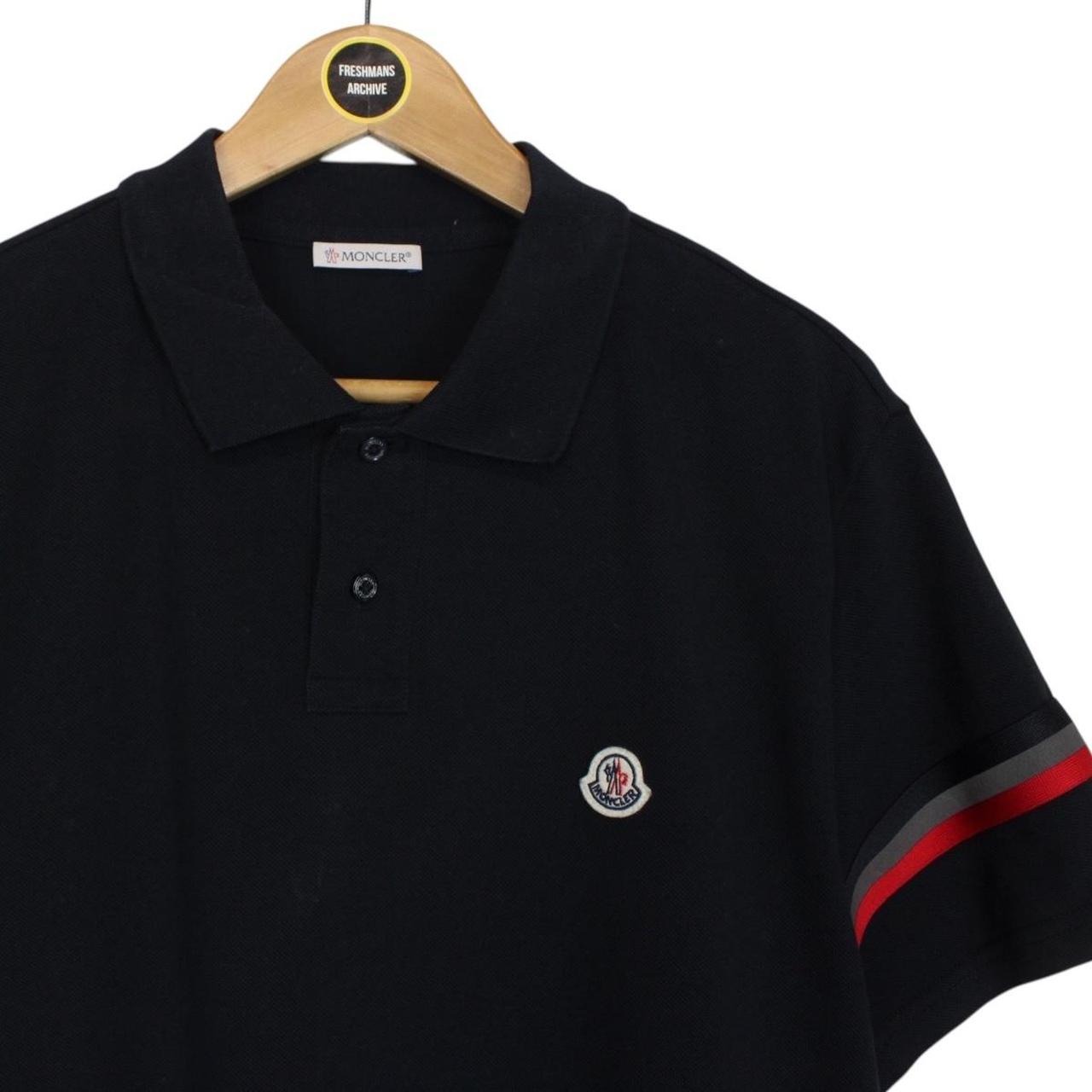 Moncler Maglia Manica Corta Black Short Sleeve Cotton Polo Shirt