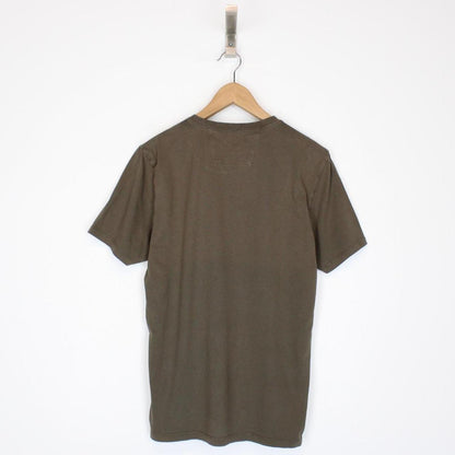 CP Company Khaki Brown Block Logo Short Sleeve T-Shirt