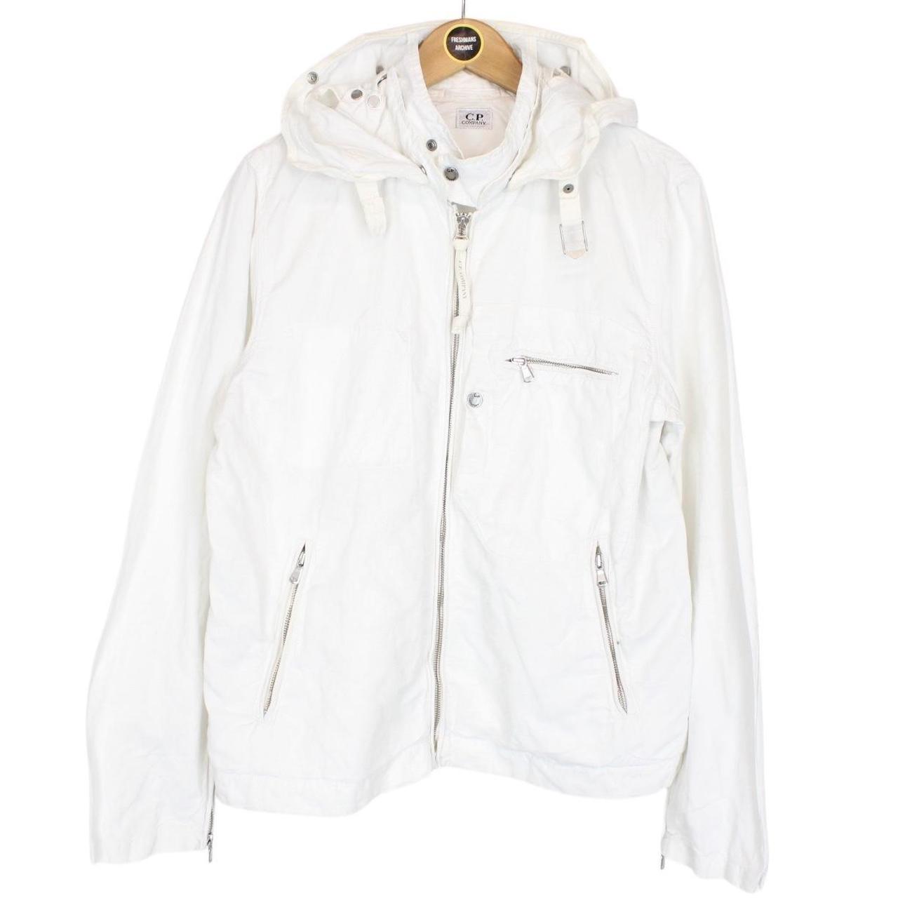 Vintage CP Company SS 2006 White Full Zip Multi Pocket Cotton Lino Flax Goggle
