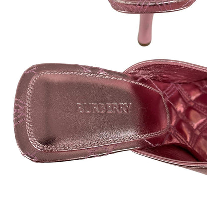 Burberry Metallic Pink Leather Padded High Heels