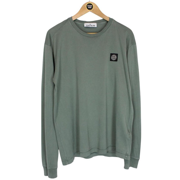 Stone Island AW 2021 Green Long Sleeve Compass T-Shirt