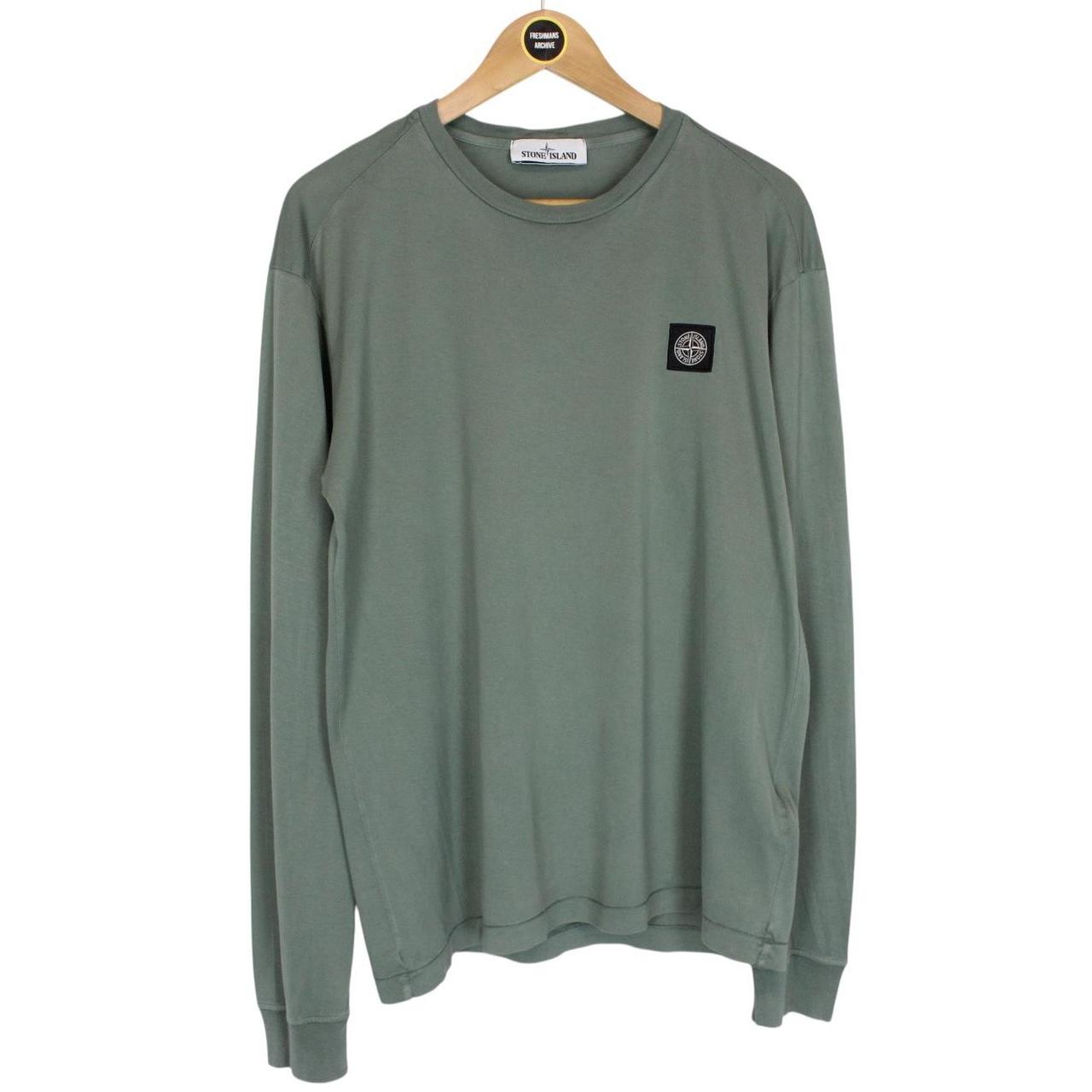 Stone Island AW 2021 Green Long Sleeve Compass T-Shirt