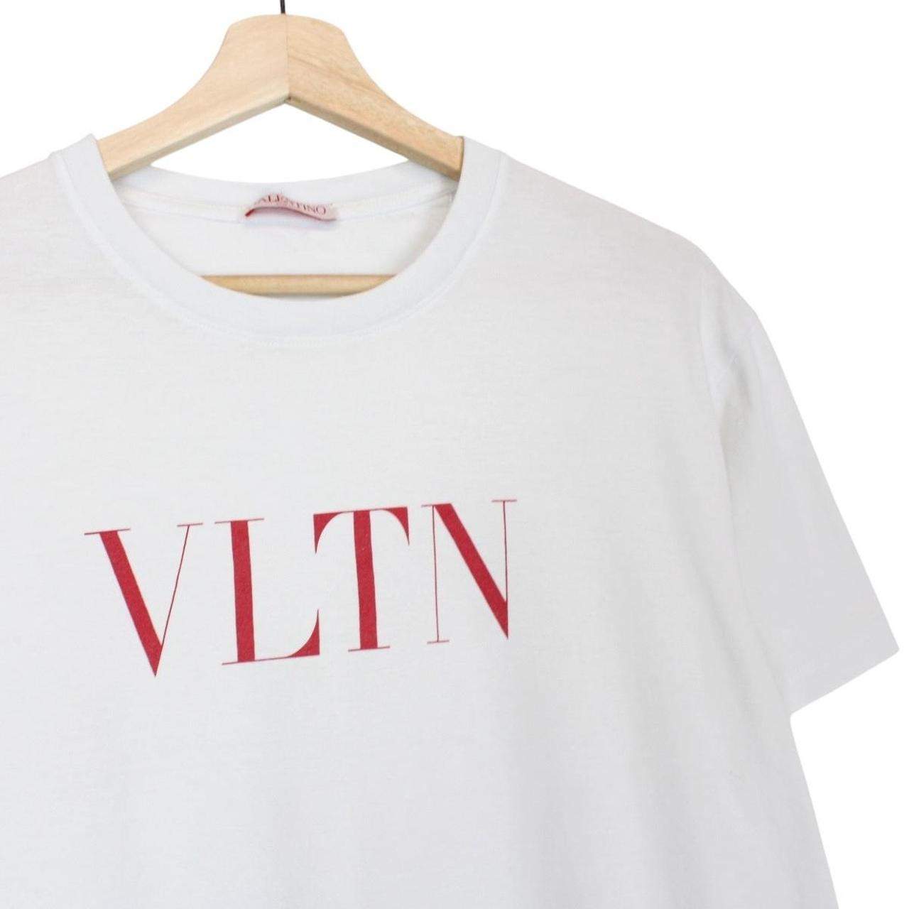 Valentino VLTN Logo Print White and Red Short Sleeve T-Shirt