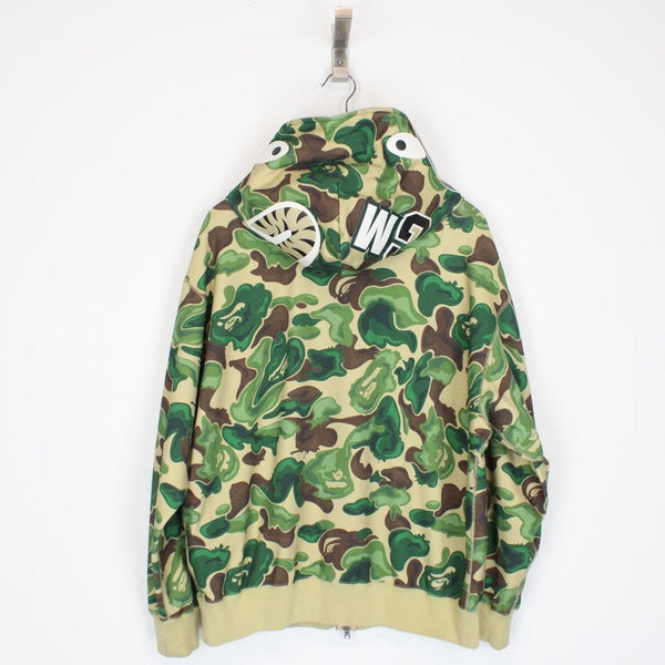 Bape Green Art Camp Full Zip WGM Shark Hoodie Jumper