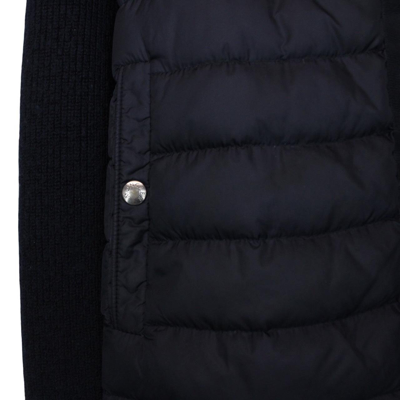 Moncler Navy Blue Full Zip Down Maglione Tricot Cardigan Jacket
