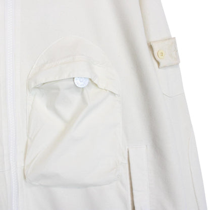 Stone Island Ghost SS 2018 Cream Cotton Full Zip Sweatshirt Jumper