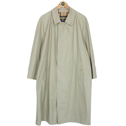 Vintage 90s Burberry Khaki Green Nova Check Single Breasted Trench Coat