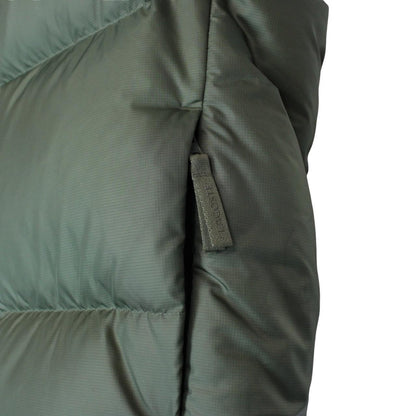 Lacoste khaki green bodywarmer full zip with signature crocodile logo and water-repellent material.