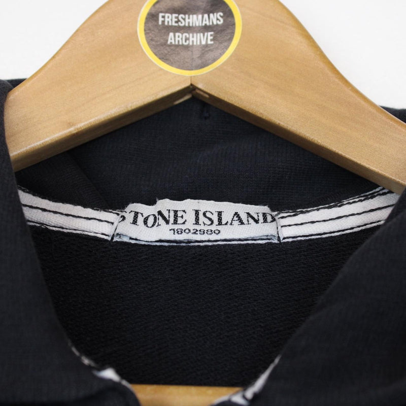 Vintage Stone Island Navy Blue Full Zip Cotton Hoodie Jumper
