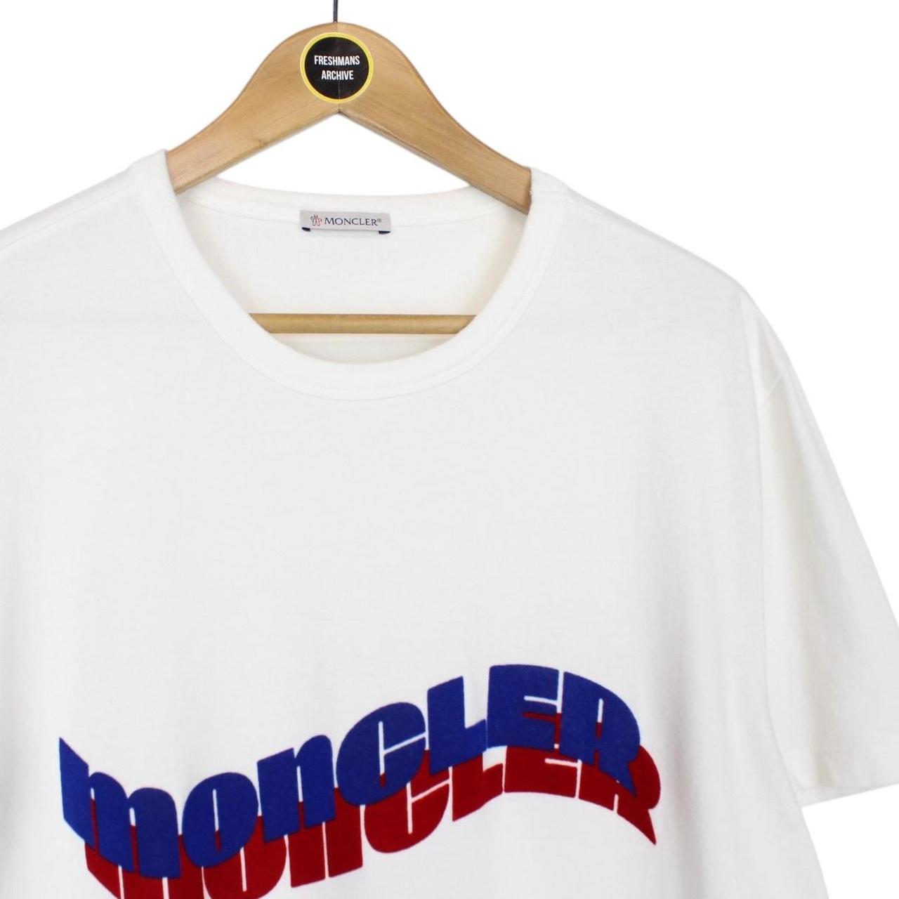 Moncler Maglia White Wave Logo Short Sleeve T-Shirt