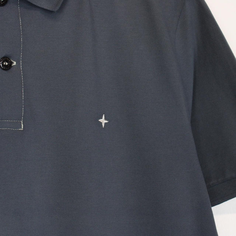 Stone Island SS 2021 Grey Short Sleeve Compass Polo Shirt