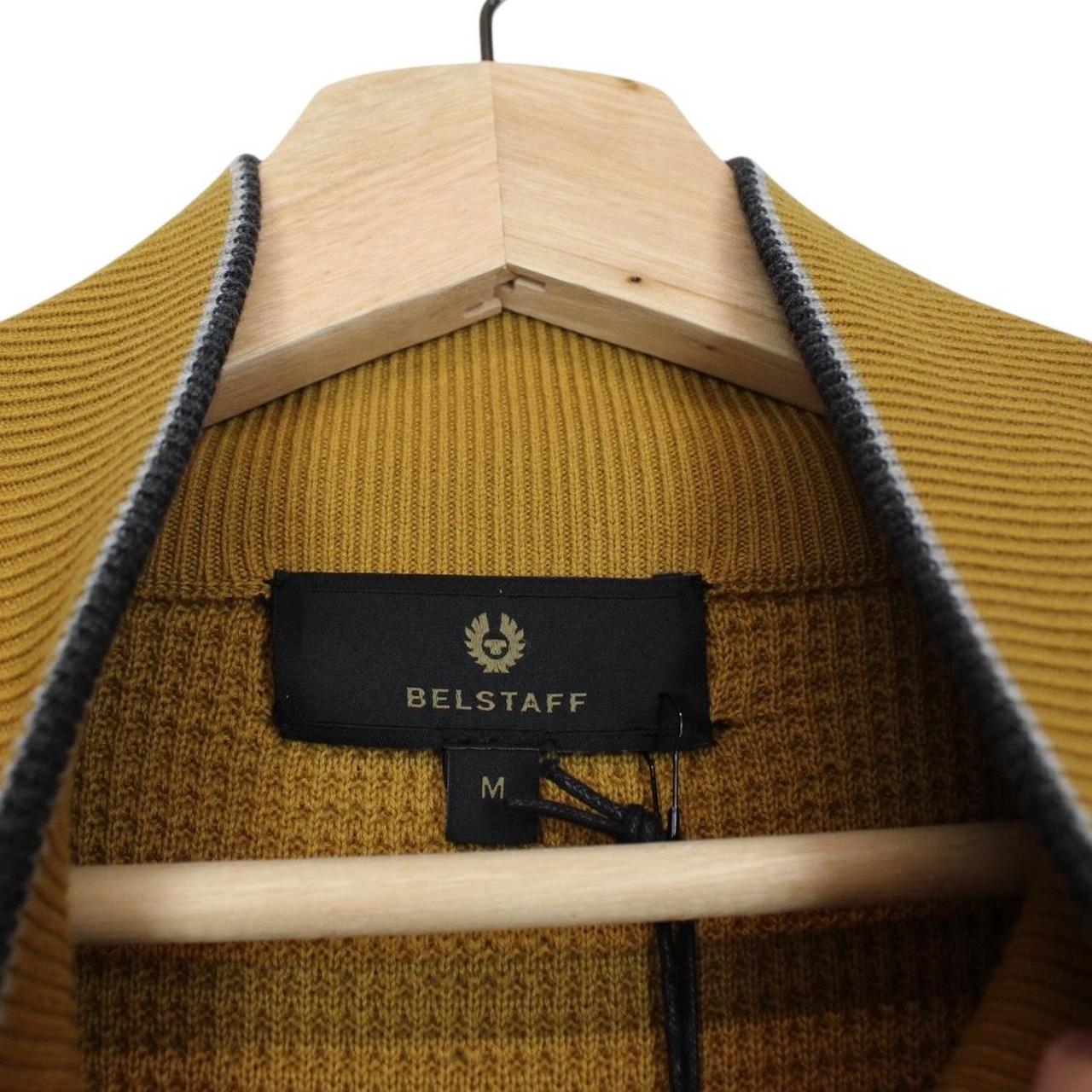 Belstaff Cole Glaze Yellow 1/4 Zip Cotton Knit Jumper