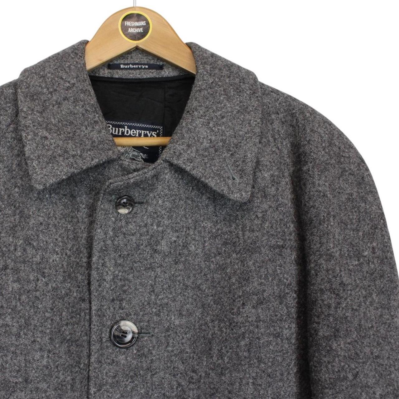 Vintage 90s Burberry Grey Wool Overcoat