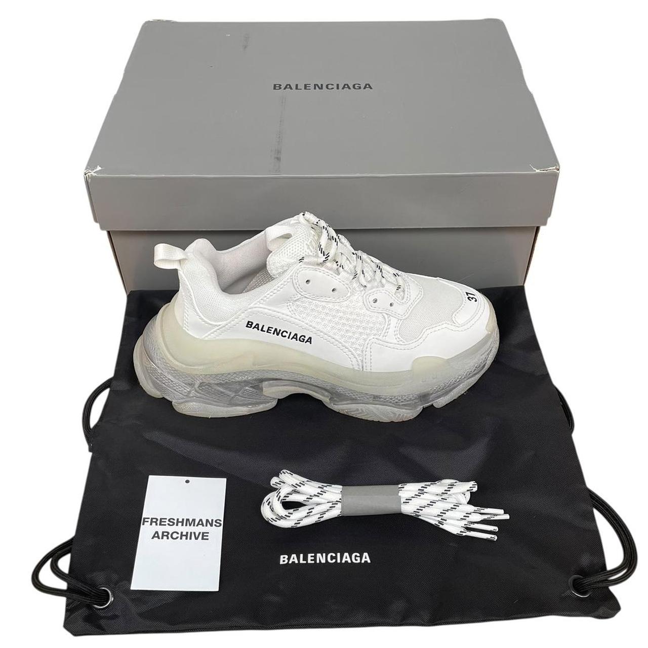 Balenciaga Triple S White Clear Sole Mesh Trainers
