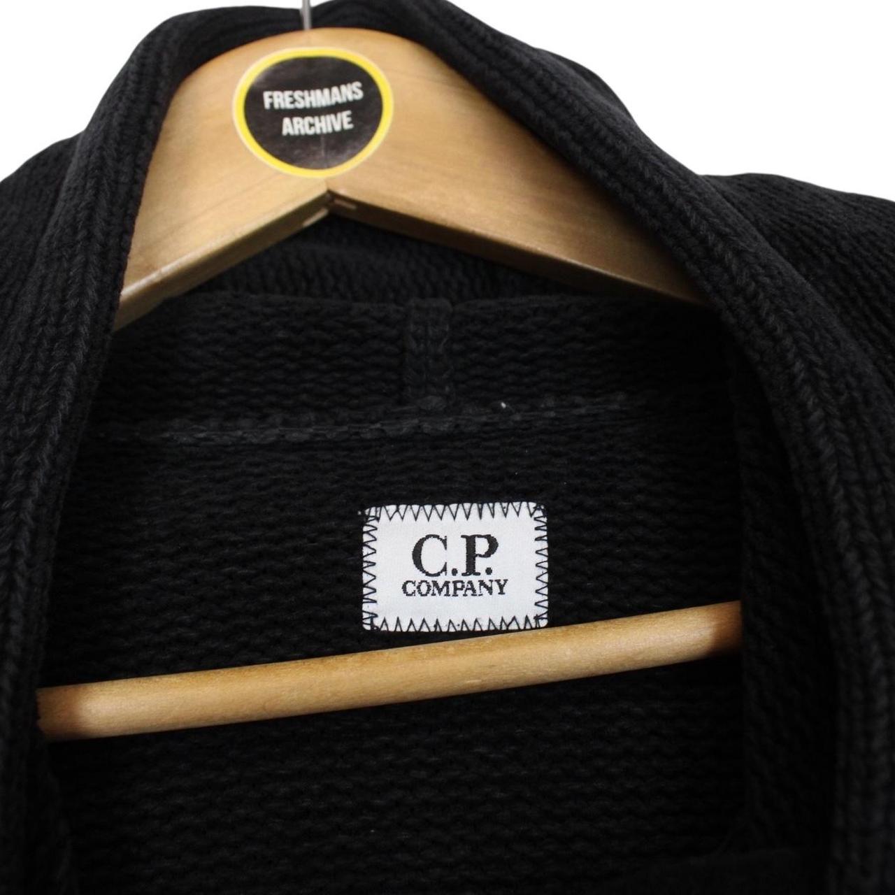 CP Company Black Cotton Chenille Goggle Hoodie Jumper