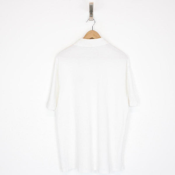 Vintage 90s Burberry White Short Sleeve Cotton Polo Shirt
