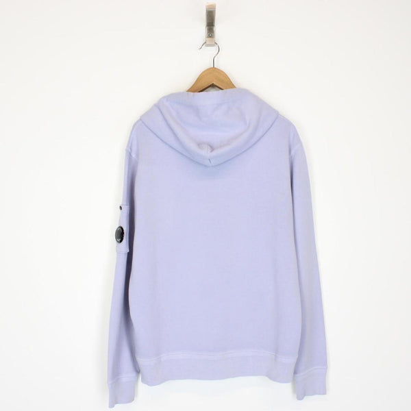 CP Company Blue Resist Dyed Cotton Lens Hoodie Jumper