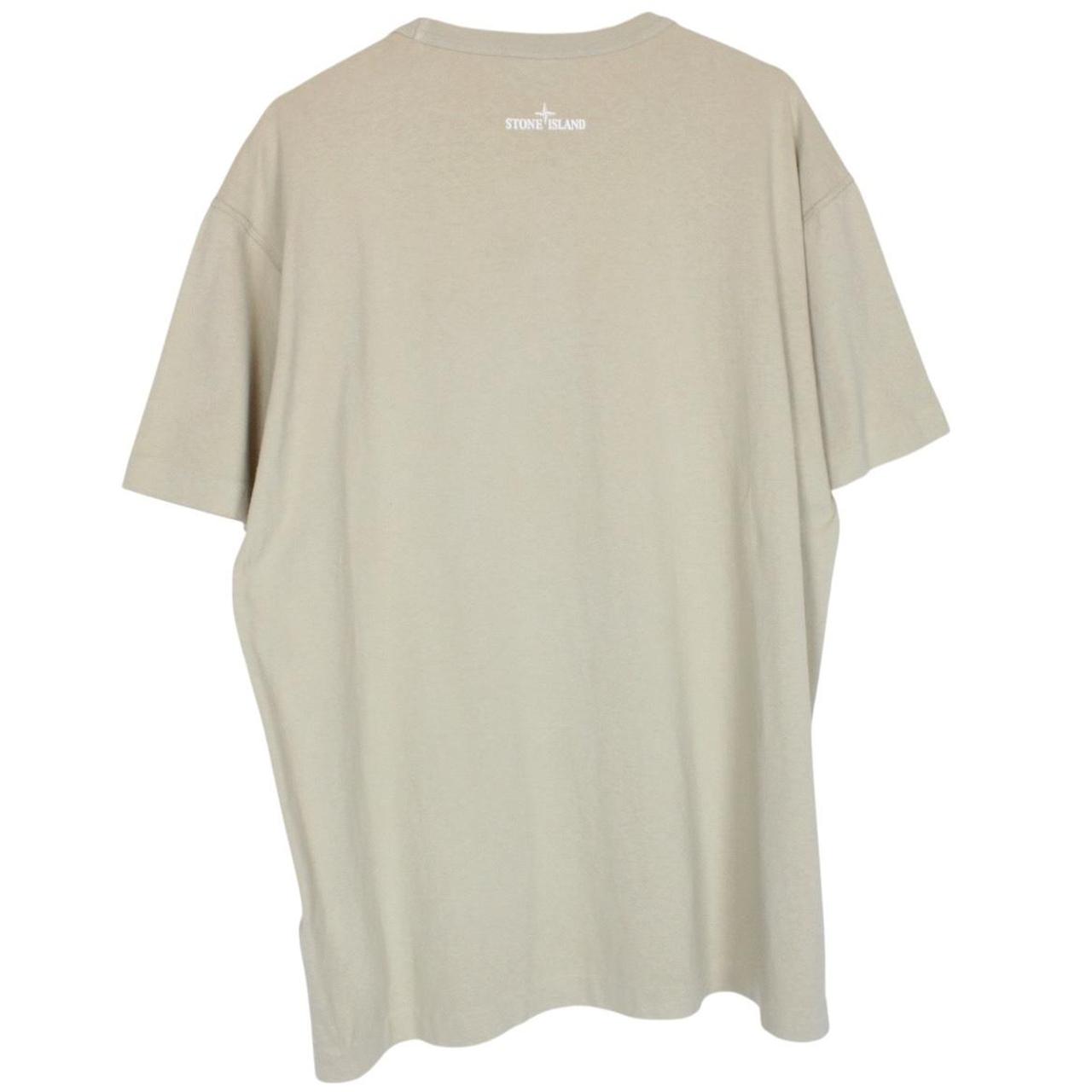 Stone Island AW 2019 Beige Short Sleeve Cotton Logo Print T-Shirt
