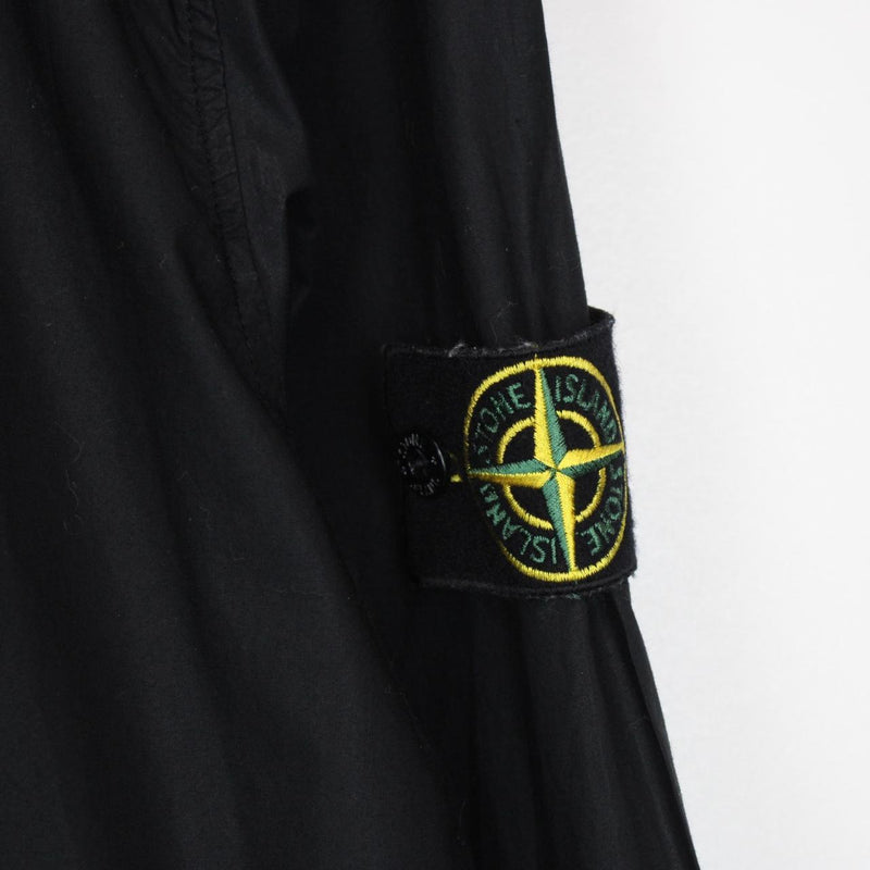 Stone Island SS 2017 Black Full Zip Cotton Hooded Overshirt Jacket