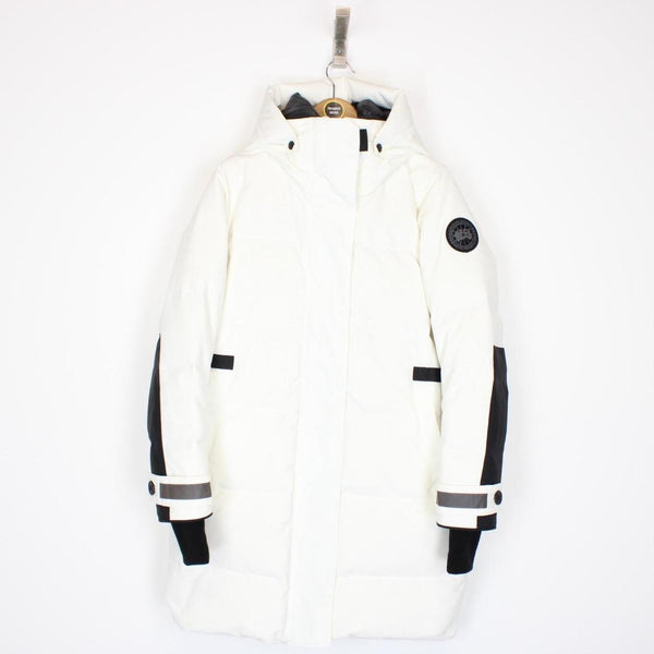 Canada Goose White and Black Merrit Arctic-Tech Parka Down Jacket