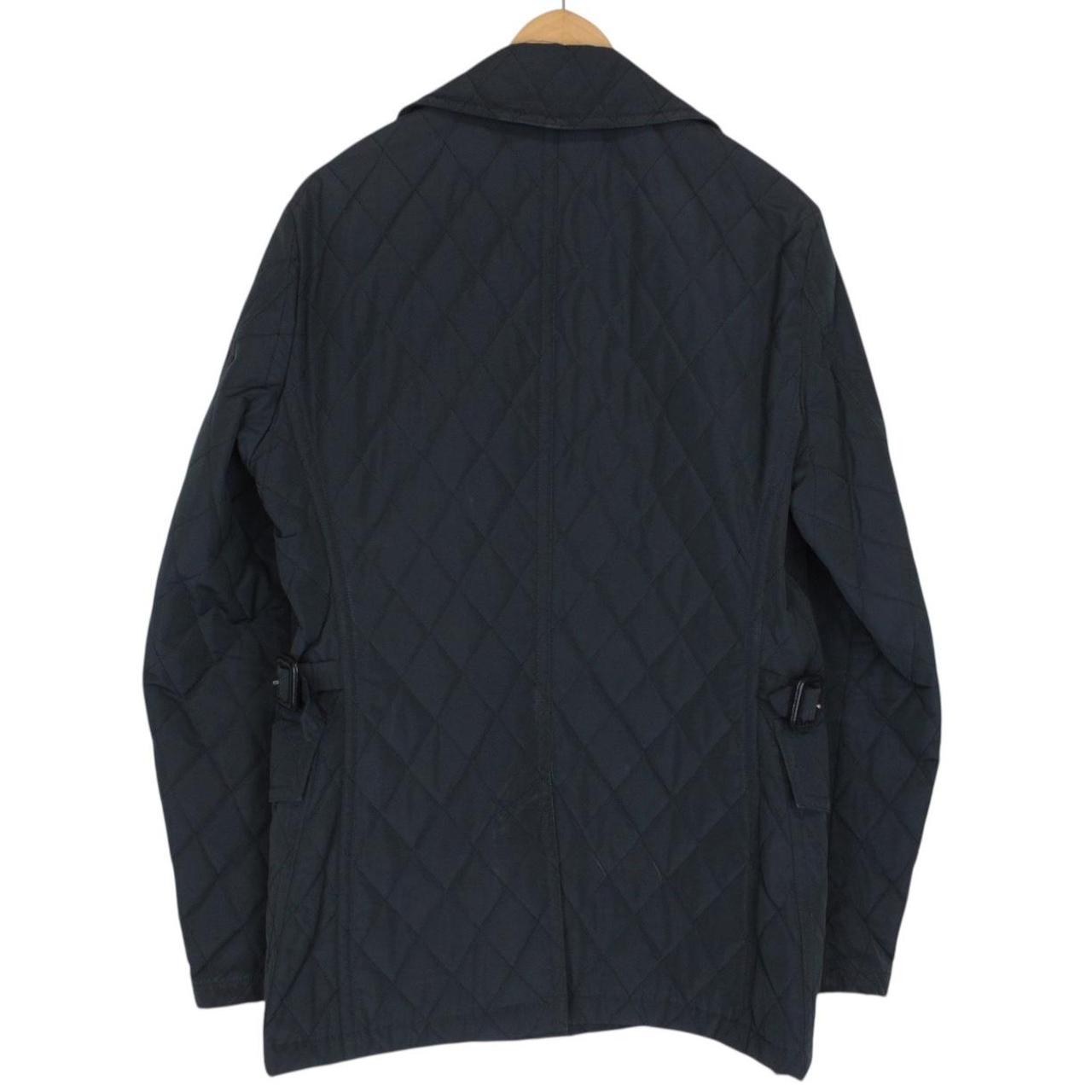 Burberry London Navy Blue Cotton Quilted Double Breasted Jacket