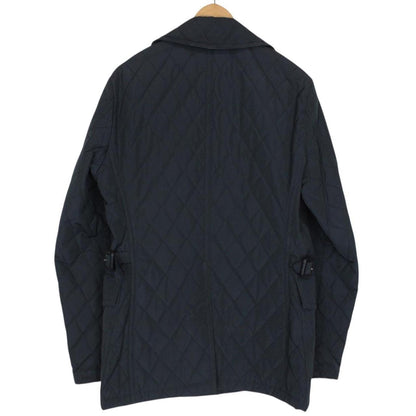 Burberry London Navy Blue Cotton Quilted Double Breasted Jacket