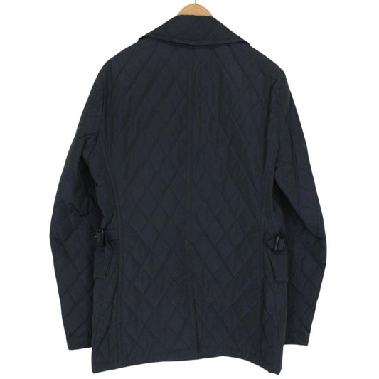 Burberry London Navy Blue Cotton Quilted Double Breasted Jacket
