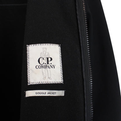 CP Company Black Full Zip Hooded Soft Shell Goggle Jacket