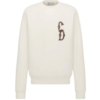 Dior cream jumper with interwoven CD embroidery, made from cotton, brand new with tags.