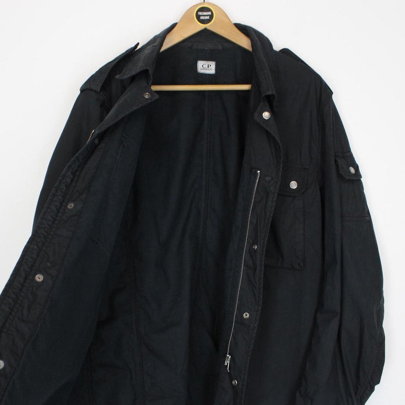 CP Company Navy Blue Full Zip Padded Lens Overshirt Jacket