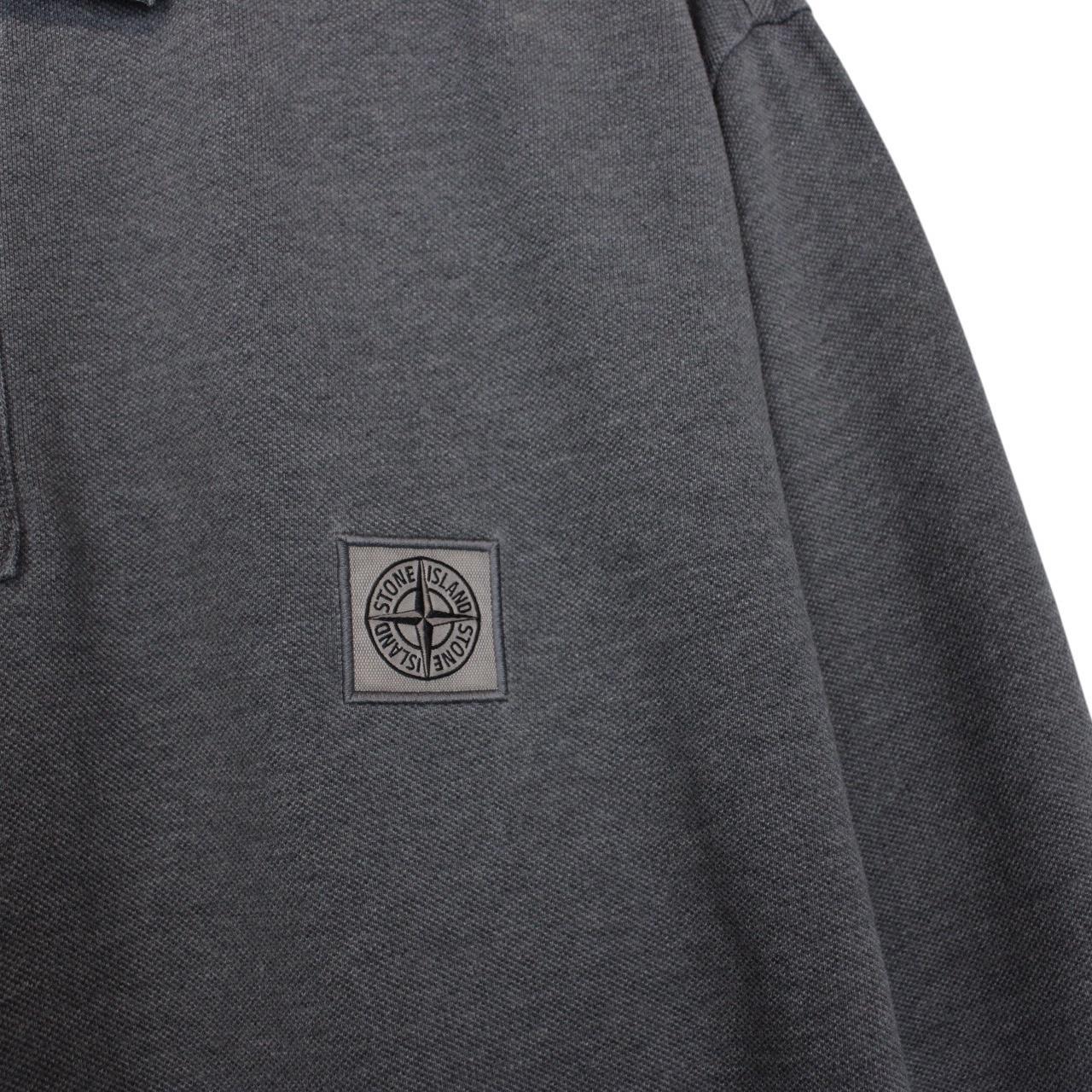 Stone Island AW 2017 Grey Long Sleeve Compass Polo Shirt