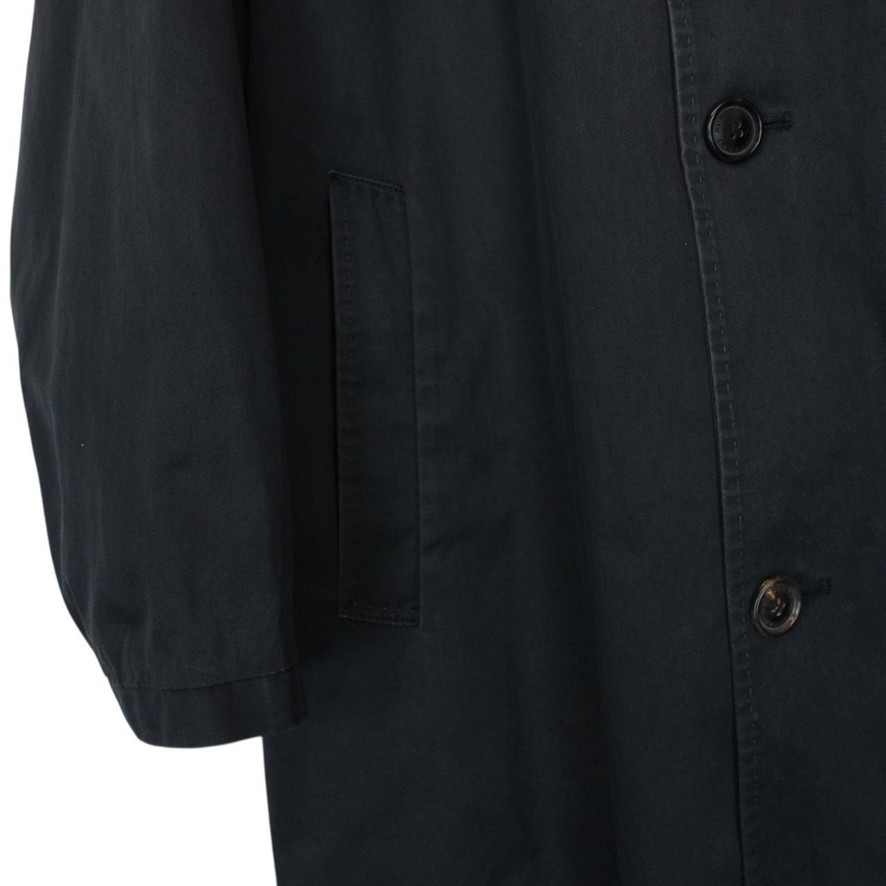 Vintage Burberry London Navy Blue Nova Check Lined Cotton Car Coat