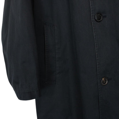 Vintage Burberry London Navy Blue Nova Check Lined Cotton Car Coat