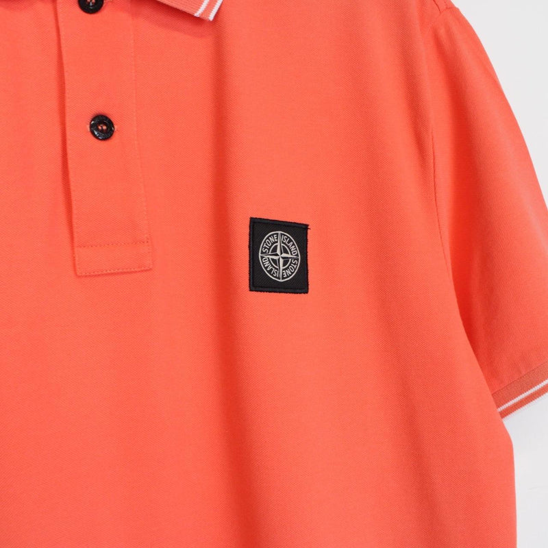 Stone Island Orange Short Sleeve Compass Polo Shirt