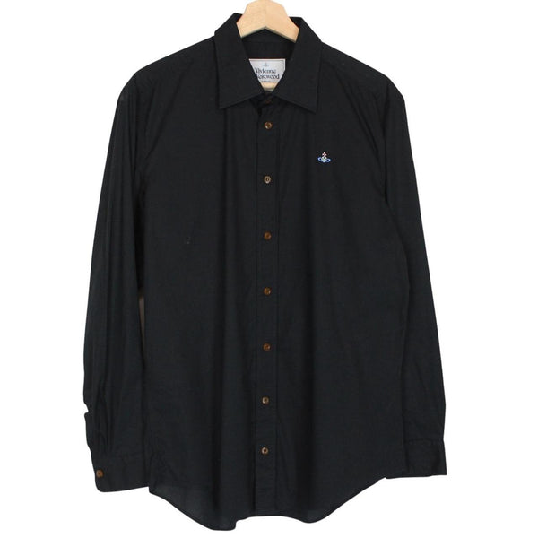 Vivienne Westwood Black Long Sleeve Orb Cotton Shirt