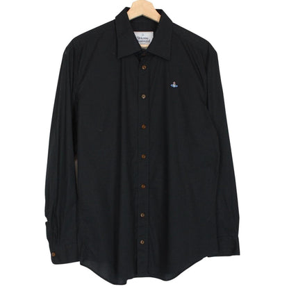 Vivienne Westwood Black Long Sleeve Orb Cotton Shirt
