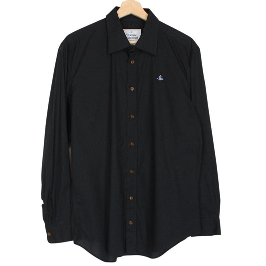 Vivienne Westwood Black Long Sleeve Orb Cotton Shirt