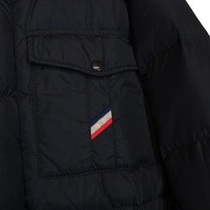 Moncler Alban Navy Blue Full Zip Hooded Down Jacket