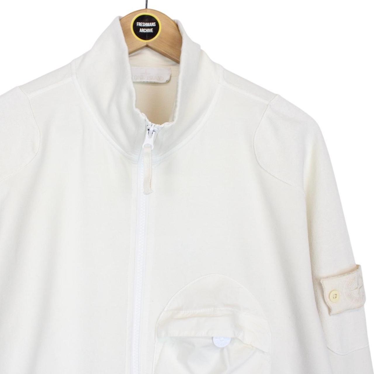 Stone Island Ghost SS 2018 Cream Cotton Full Zip Sweatshirt Jumper