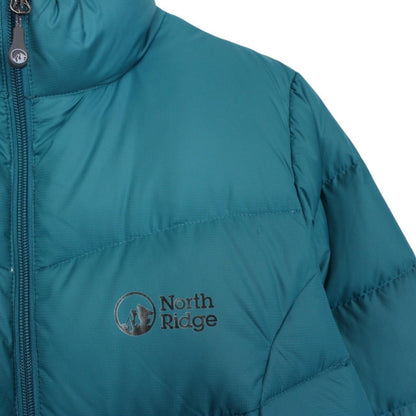 North Ridge Green Full Zip Nylon Down Jacket