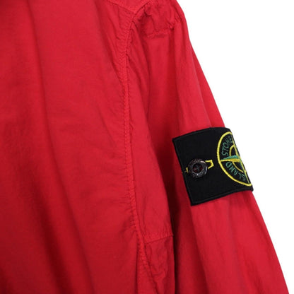 Stone Island AW 2022 Red Naslan Nylon 1/4 Zip Hooded Smock Jacket
