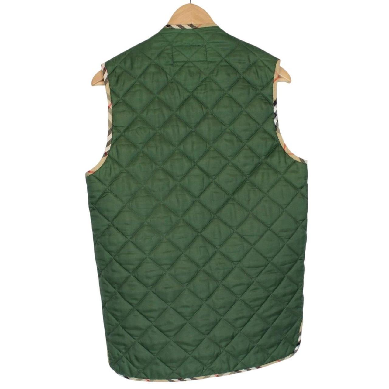 Vintage Burberry Green Nova Check Quilted Vest Jacket